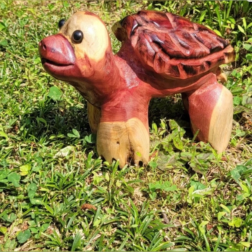 CHAINSAW CARVED TORTOISE